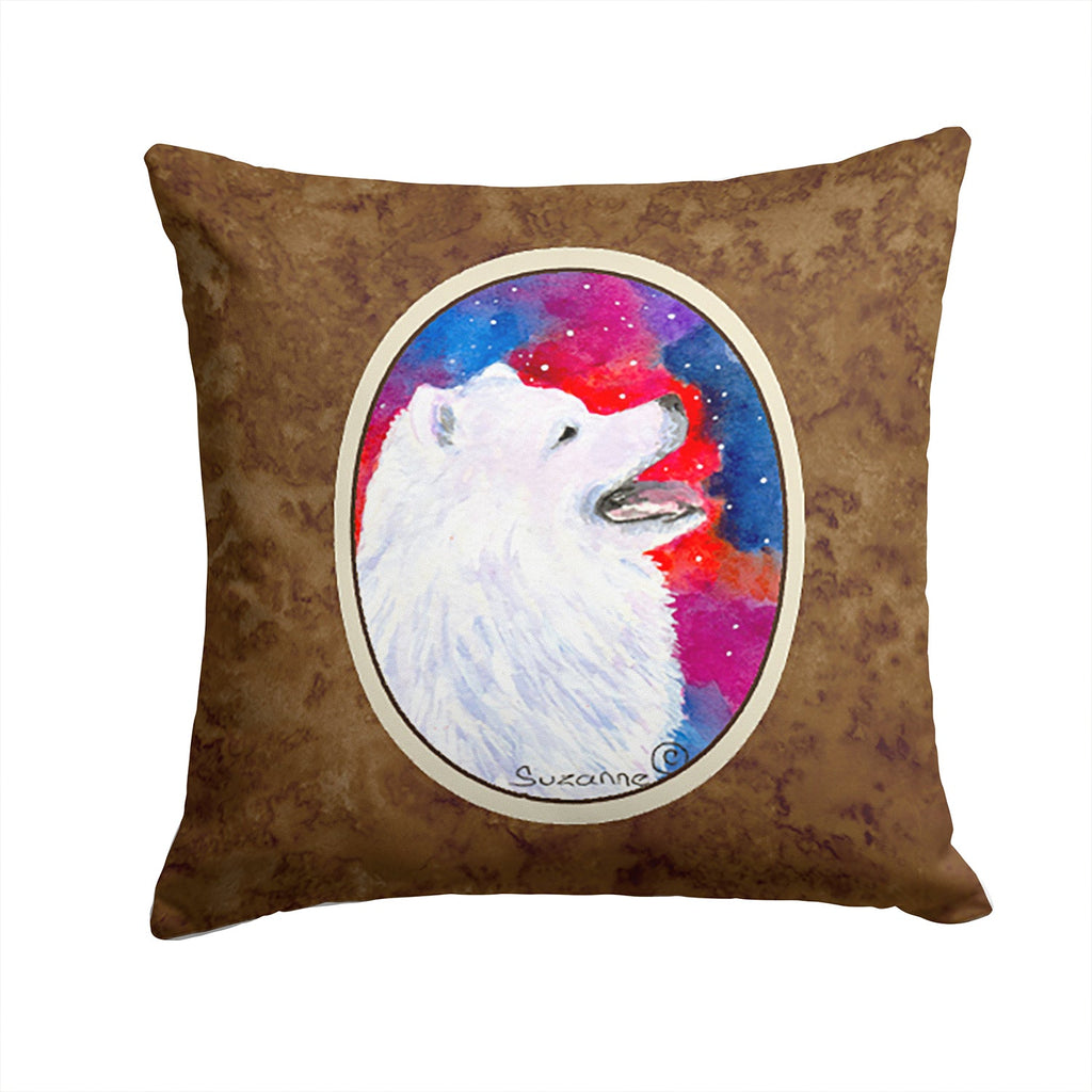 Samoyed Decorative Throw Pillow 14x14 Indoor Outdoor Accent Cushion, Fabric Cover with Insert for Sofa, Bed, Porch & Living Room