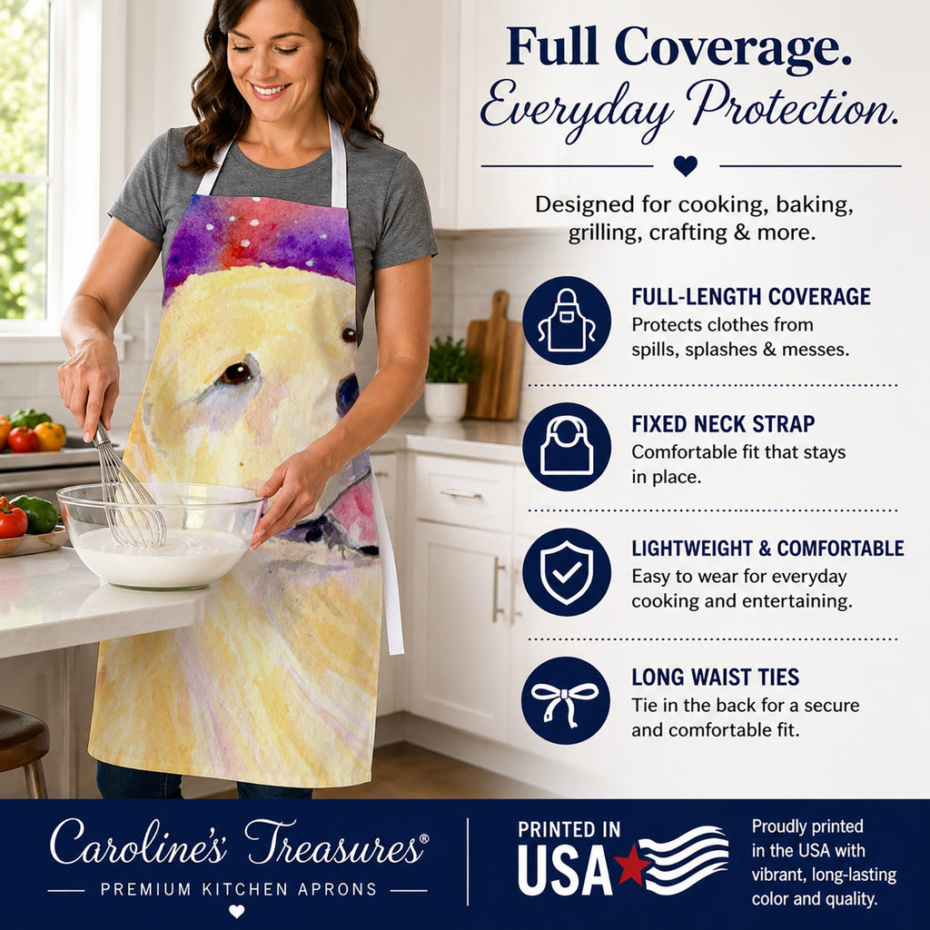 Golden Retriever Apron Cooking Kitchen Server Baking Crafts Gardening for Adult Women Men, Unisex, Large, Multicolor