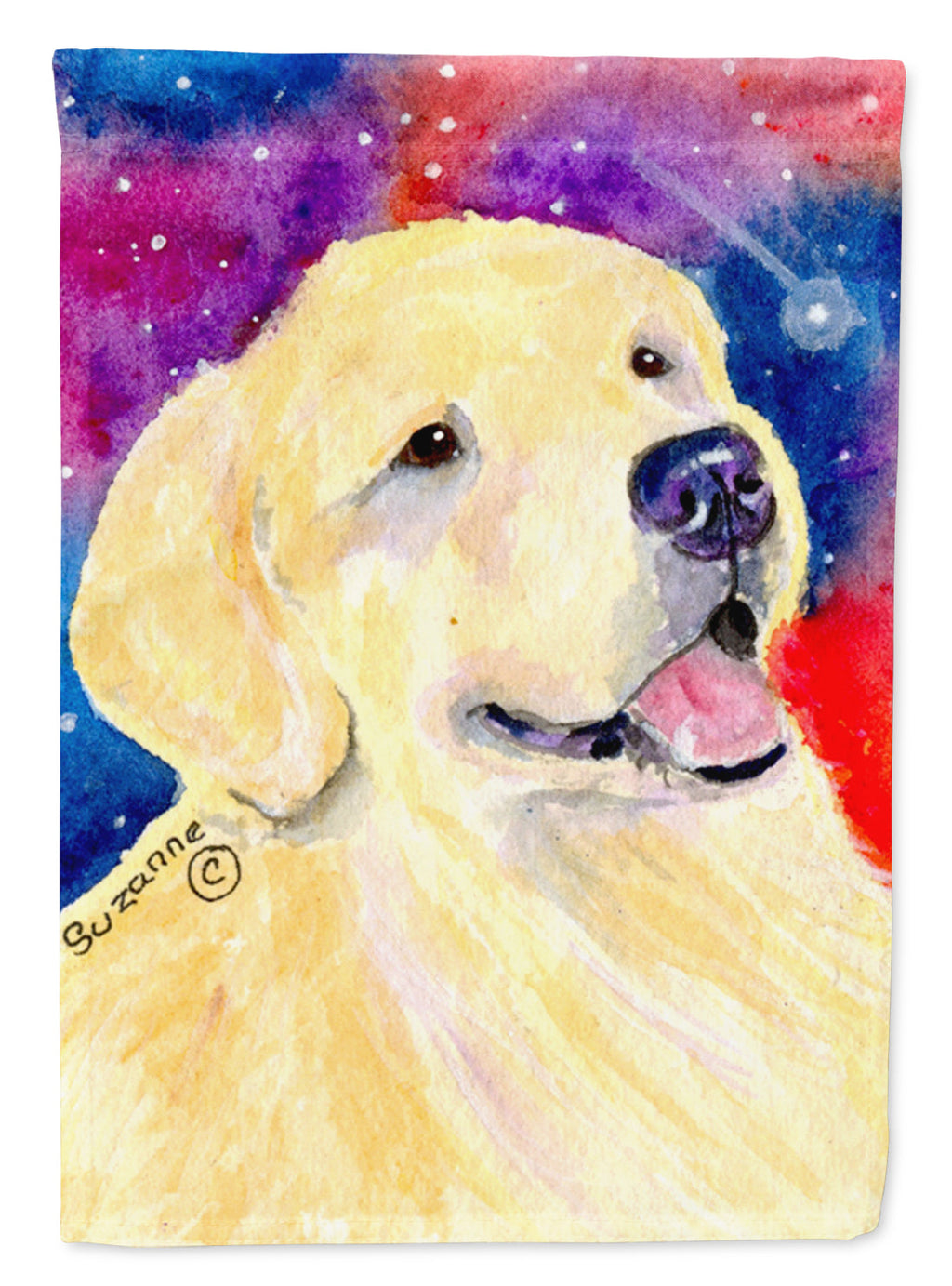 Golden Retriever House Flag 28x40 Porch Sleeve Pole Decorative Outside Yard Banner Artwork Wall Hanging, Polyester