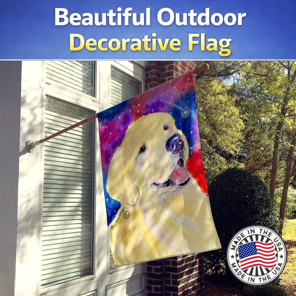 Golden Retriever House Flag 28x40 Porch Sleeve Pole Decorative Outside Yard Banner Artwork Wall Hanging, Polyester