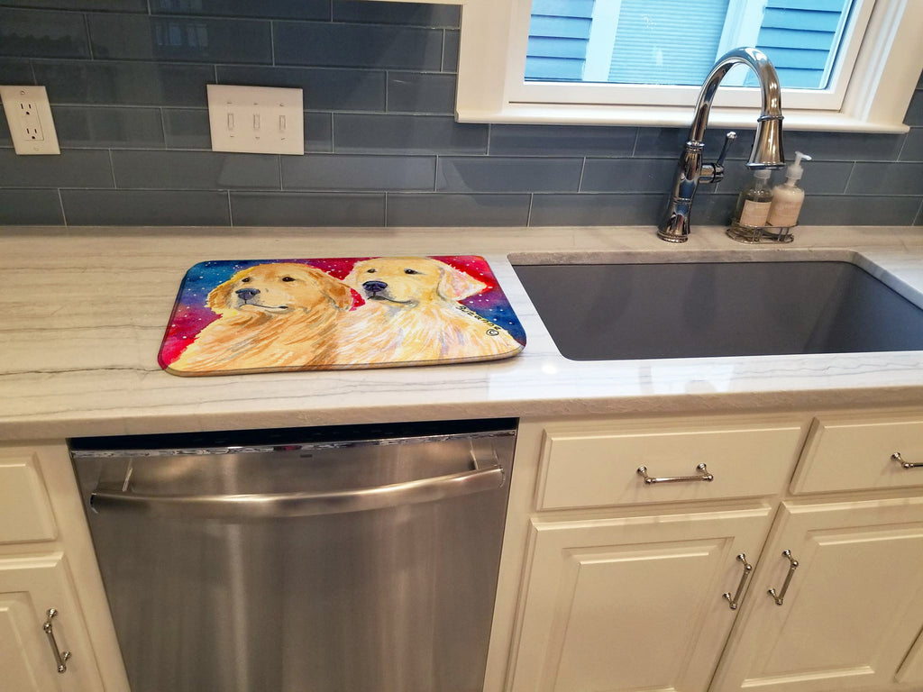 Golden Retriever Dish Drying Mat Absorbent Dish Drying Mat Pad for Kitchen Counter Dish Drainer Mat for Countertop, 14 x 21", Multicolor