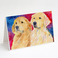 Golden Retriever Greeting Cards Pack of 8 Blank Cards with Envelopes Whimsical A7 Size 5x7