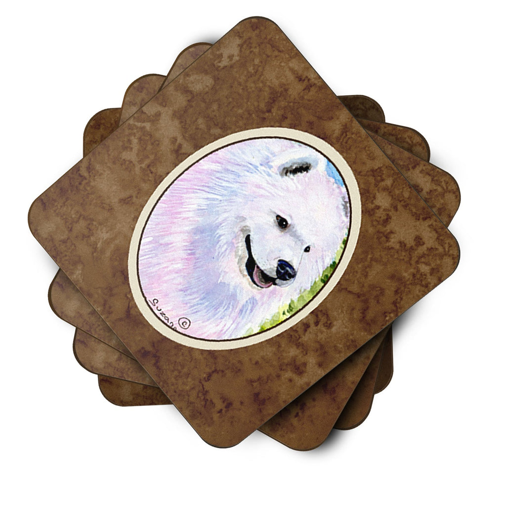 Samoyed Foam Coasters Set of 4 Cup Coasters for Indoor Outdoor, Tabletop Protection, Anti Slip, Mouse pad Material
