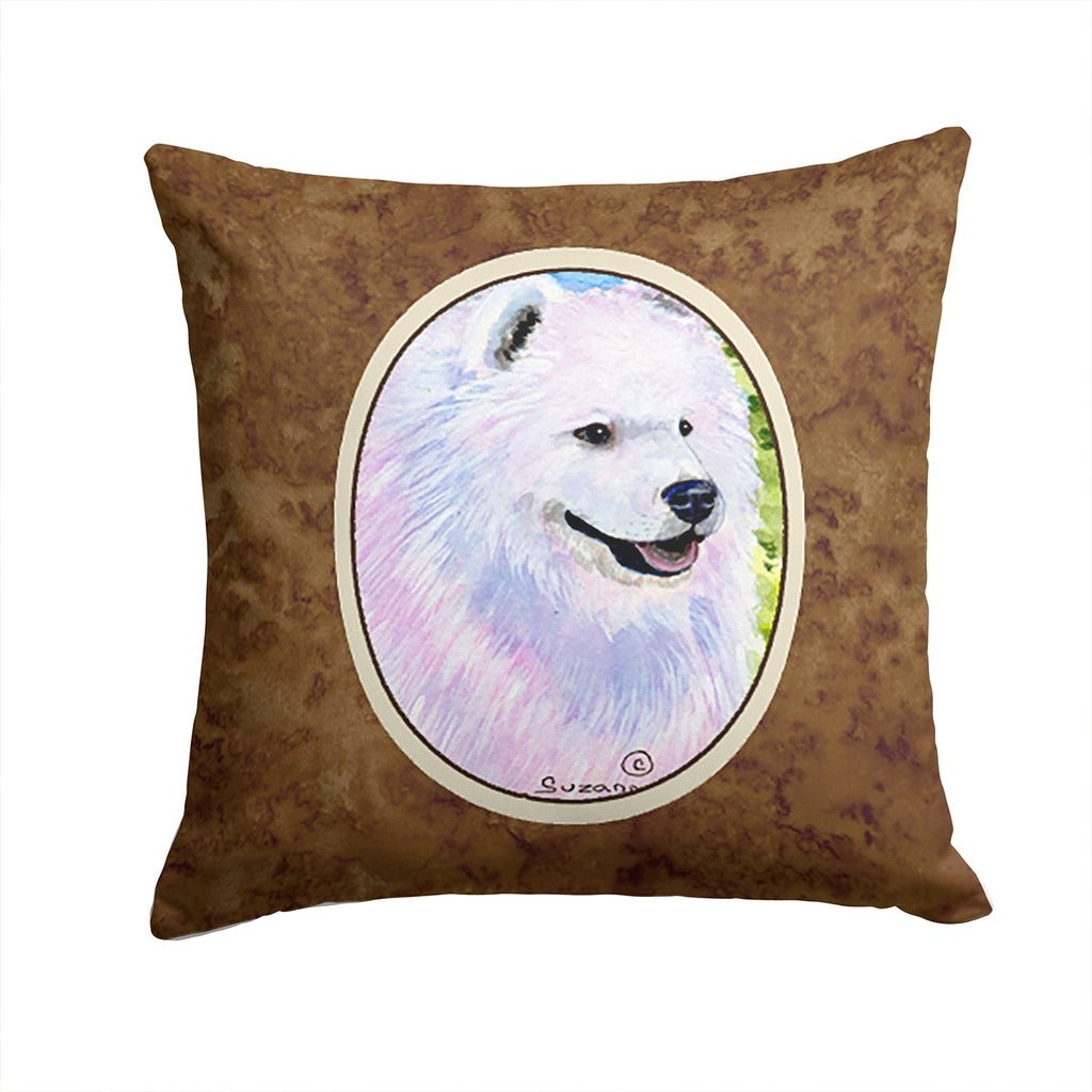 Samoyed Decorative Throw Pillow 14x14 Indoor Outdoor Accent Cushion, Fabric Cover with Insert for Sofa, Bed, Porch & Living Room