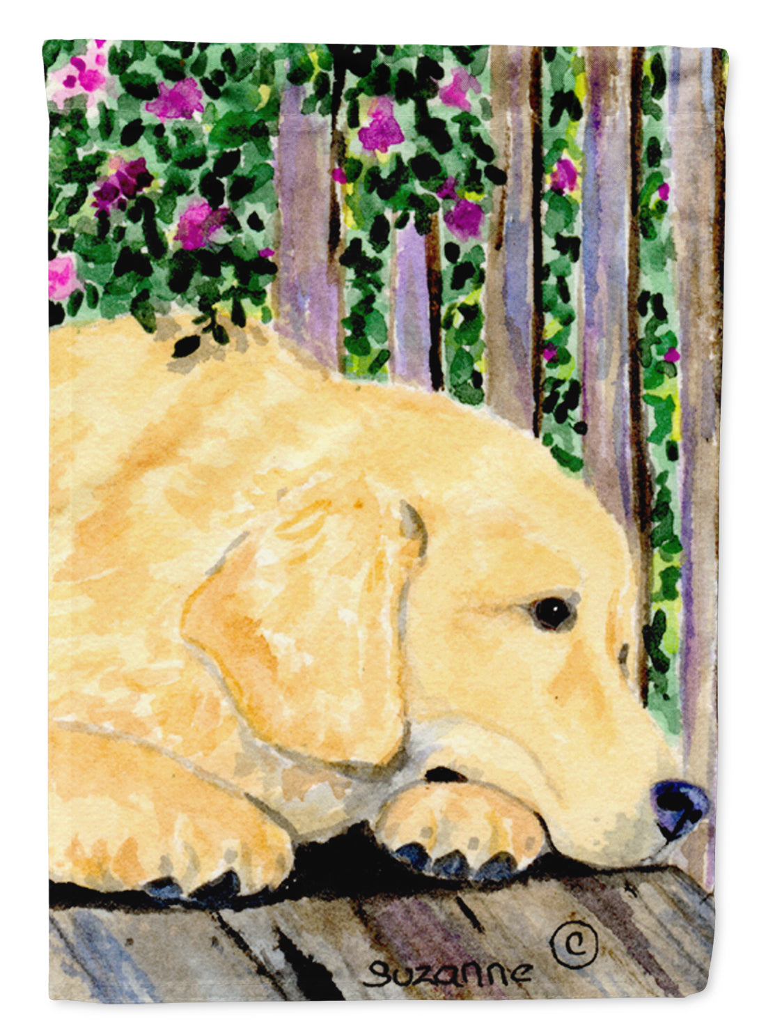 Golden Retriever House Flag 28x40 Porch Sleeve Pole Decorative Outside Yard Banner Artwork Wall Hanging, Polyester