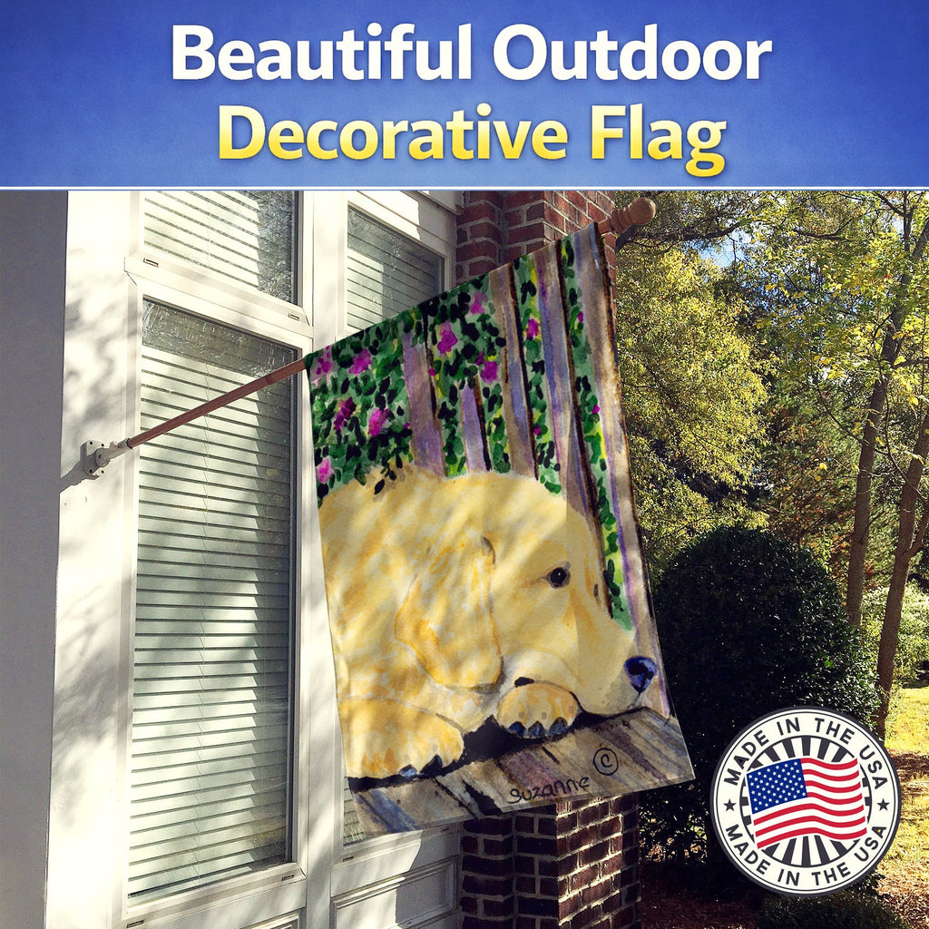 Golden Retriever House Flag 28x40 Porch Sleeve Pole Decorative Outside Yard Banner Artwork Wall Hanging, Polyester