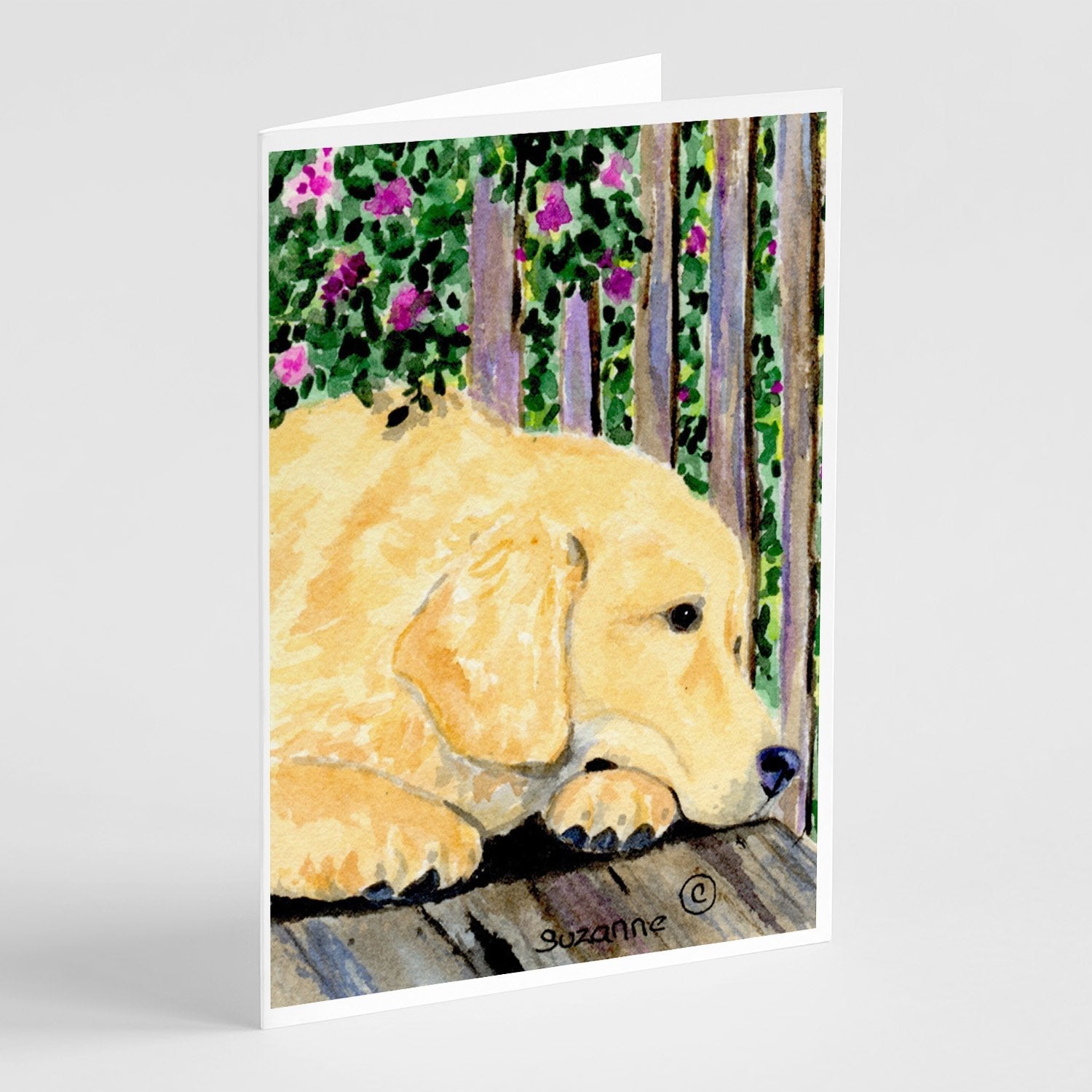 Golden Retriever Greeting Cards Pack of 8 Blank Cards with Envelopes Whimsical A7 Size 5x7
