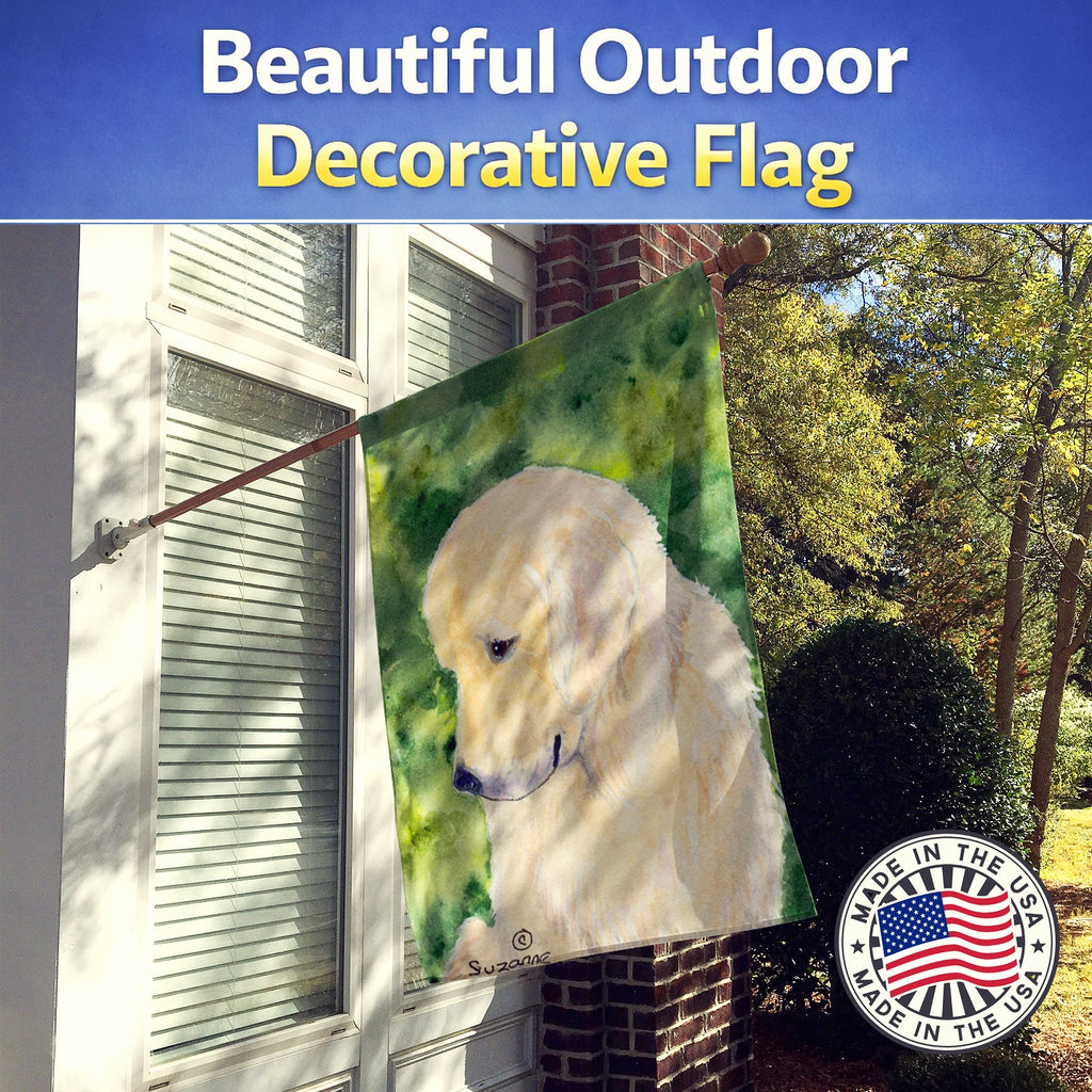 Golden Retriever House Flag 28x40 Porch Sleeve Pole Decorative Outside Yard Banner Artwork Wall Hanging, Polyester