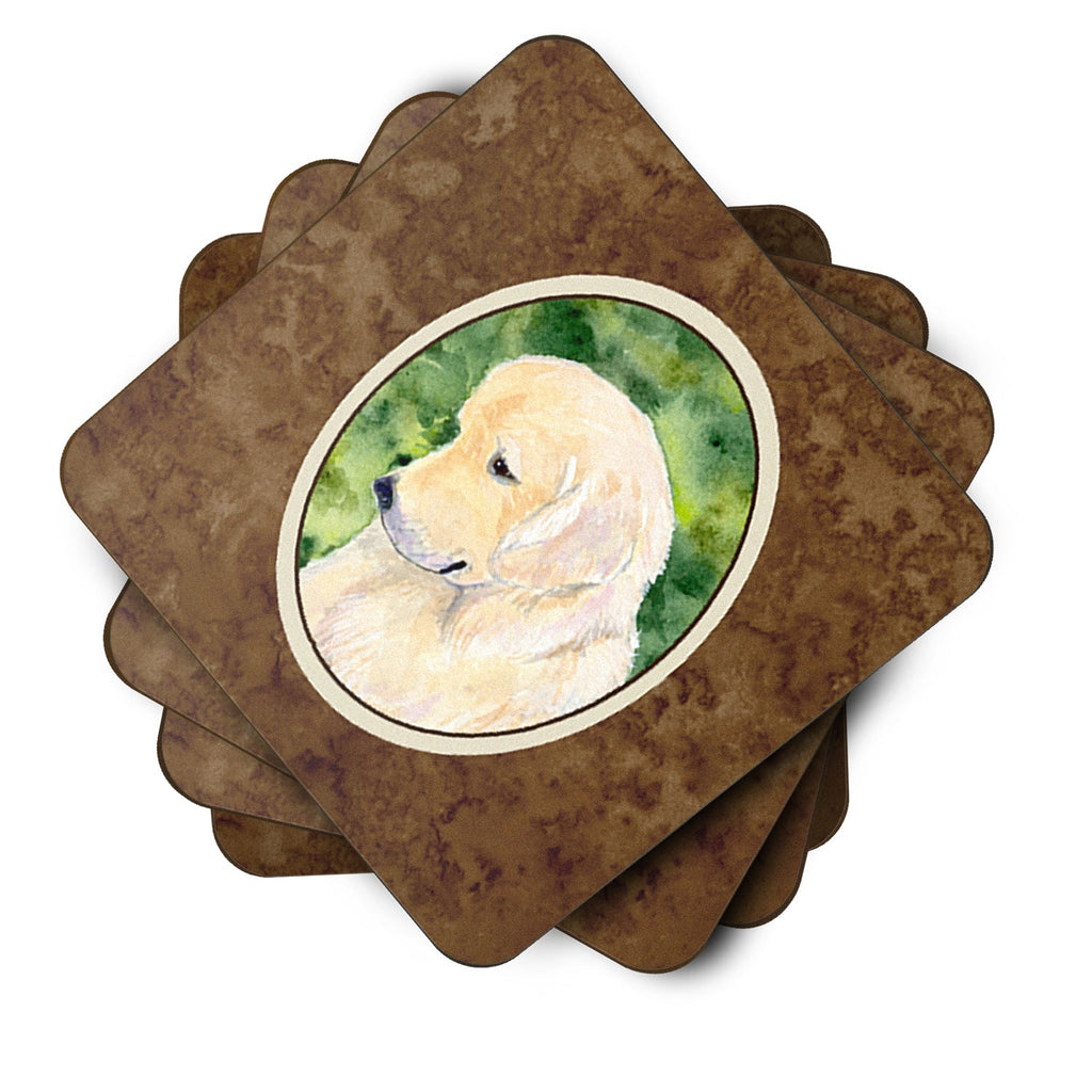 Golden Retriever Foam Coasters Set of 4 Cup Coasters for Indoor Outdoor, Tabletop Protection, Anti Slip, Mouse pad Material