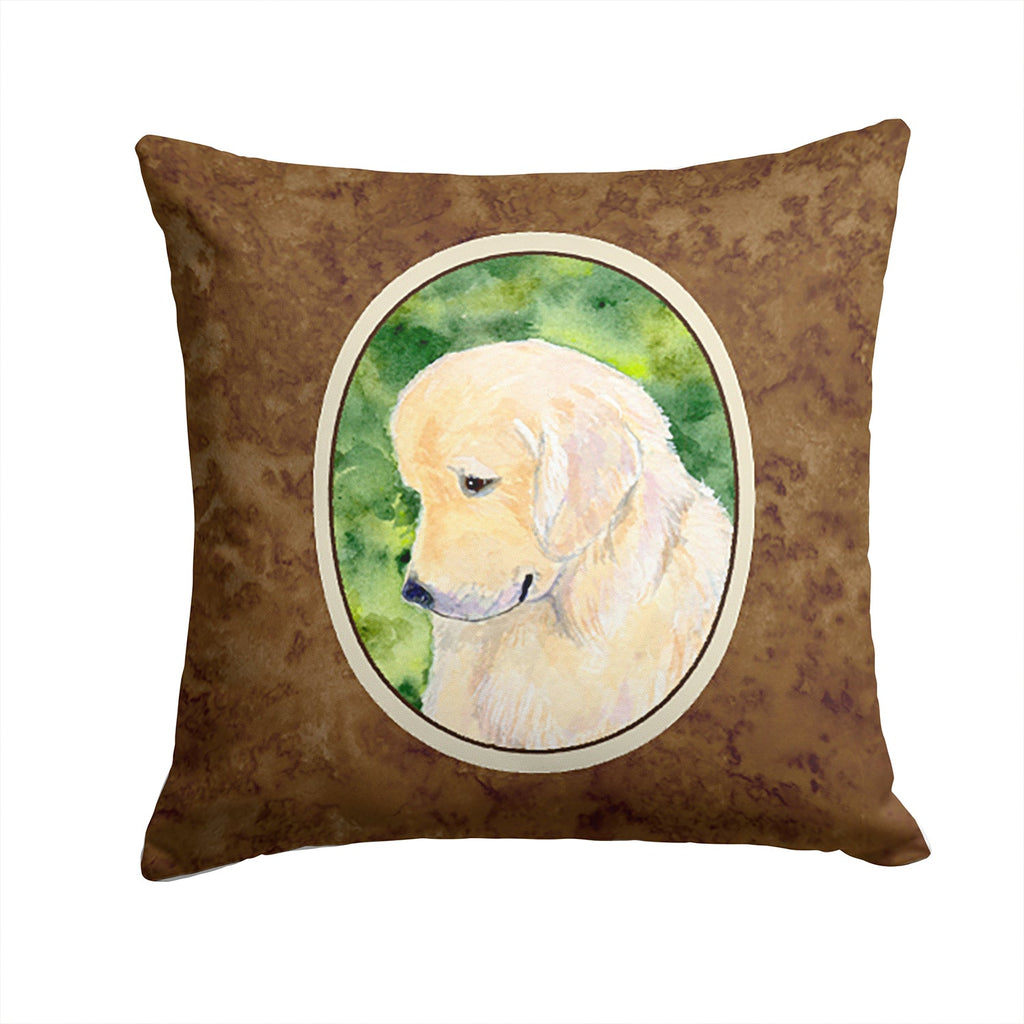 Golden Retriever Decorative Throw Pillow 14x14 Indoor Outdoor Accent Cushion, Fabric Cover with Insert for Sofa, Bed, Porch & Living Room