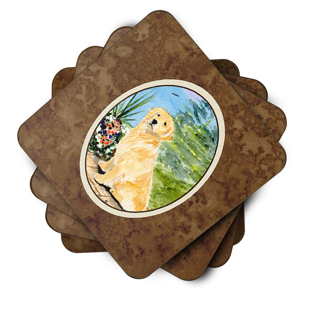 Golden Retriever Foam Coasters Set of 4 Cup Coasters for Indoor Outdoor, Tabletop Protection, Anti Slip, Mouse pad Material