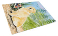 Golden Retriever Cutting Board Tempered Glass Kitchen Cutting Surface, Heat Resistant Chopping, Non-Slip Feet, Food Prep & Serving