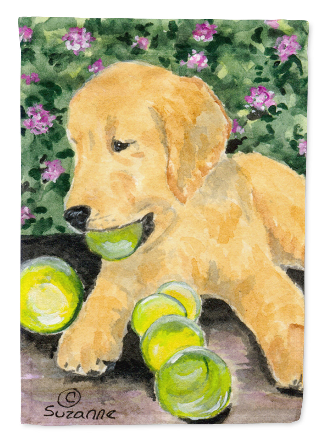 Golden Retriever House Flag 28x40 Porch Sleeve Pole Decorative Outside Yard Banner Artwork Wall Hanging, Polyester
