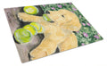 Golden Retriever Cutting Board Tempered Glass Kitchen Cutting Surface, Heat Resistant Chopping, Non-Slip Feet, Food Prep & Serving