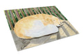 Golden Retriever Cutting Board Tempered Glass Kitchen Cutting Surface, Heat Resistant Chopping, Non-Slip Feet, Food Prep & Serving