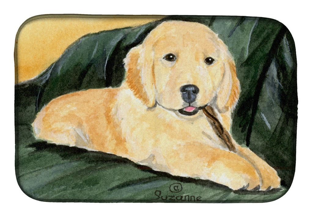 Golden Retriever Dish Drying Mat Absorbent Dish Drying Mat Pad for Kitchen Counter Dish Drainer Mat for Countertop, 14 x 21", Multicolor