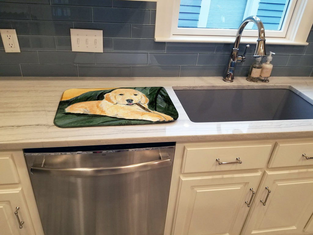 Golden Retriever Dish Drying Mat Absorbent Dish Drying Mat Pad for Kitchen Counter Dish Drainer Mat for Countertop, 14 x 21", Multicolor
