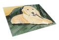 Golden Retriever Cutting Board Tempered Glass Kitchen Cutting Surface, Heat Resistant Chopping, Non-Slip Feet, Food Prep & Serving