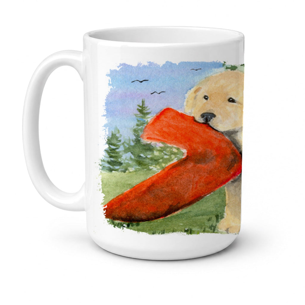 Golden Retriever Ceramic Coffee Mug 15 oz Decorative Large C Handle Mug Cup for Tea, Cocoa Hot Chocolate