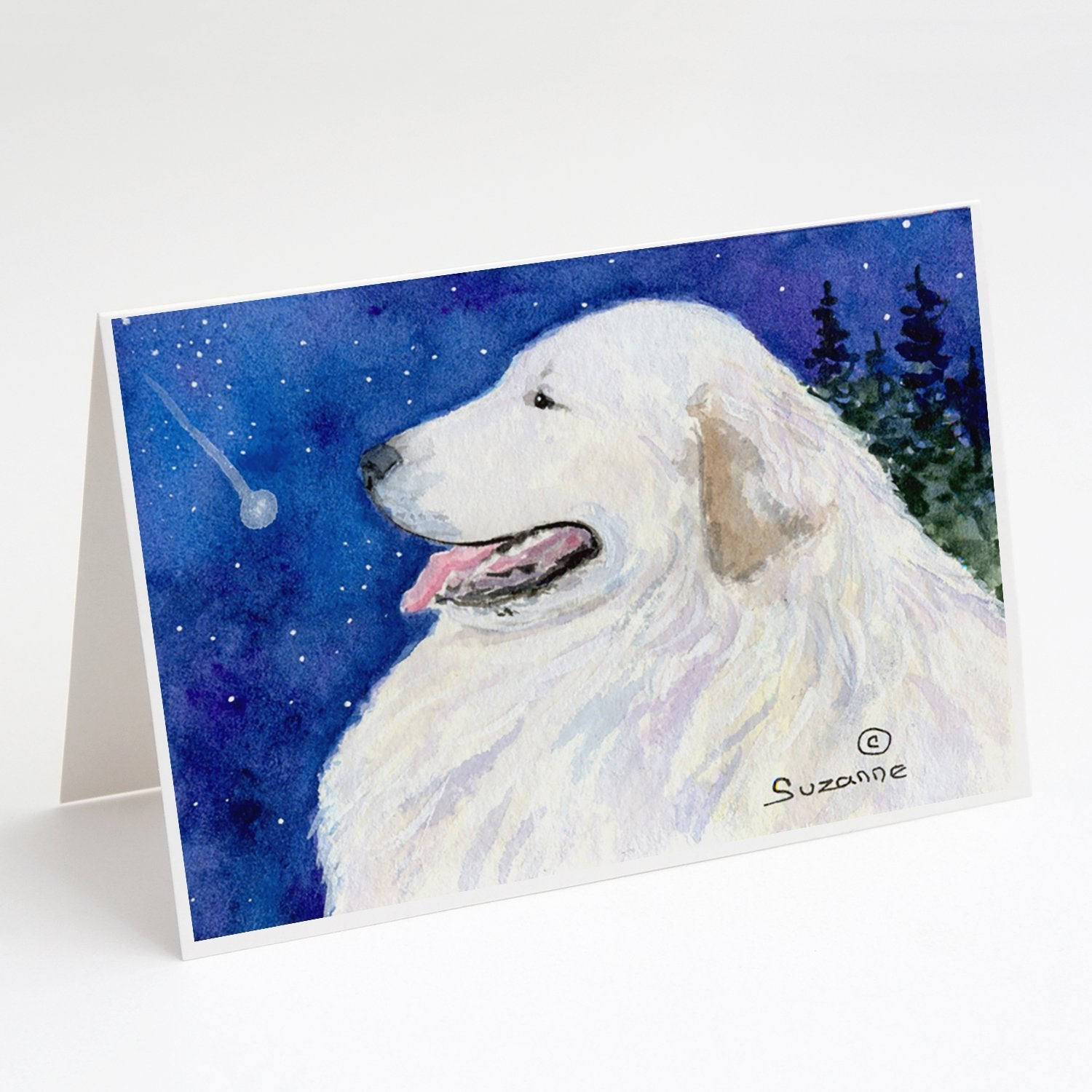 Great Pyrenees Greeting Cards Pack of 8 Blank Cards with Envelopes Whimsical A7 Size 5x7