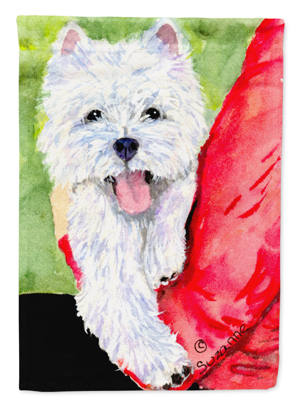 Westie House Flag 28x40 Porch Sleeve Pole Decorative Outside Yard Banner Artwork Wall Hanging, Polyester