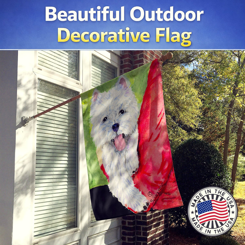 Westie House Flag 28x40 Porch Sleeve Pole Decorative Outside Yard Banner Artwork Wall Hanging, Polyester