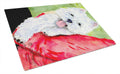 Westie Cutting Board Tempered Glass Kitchen Cutting Surface, Heat Resistant Chopping, Non-Slip Feet, Food Prep & Serving