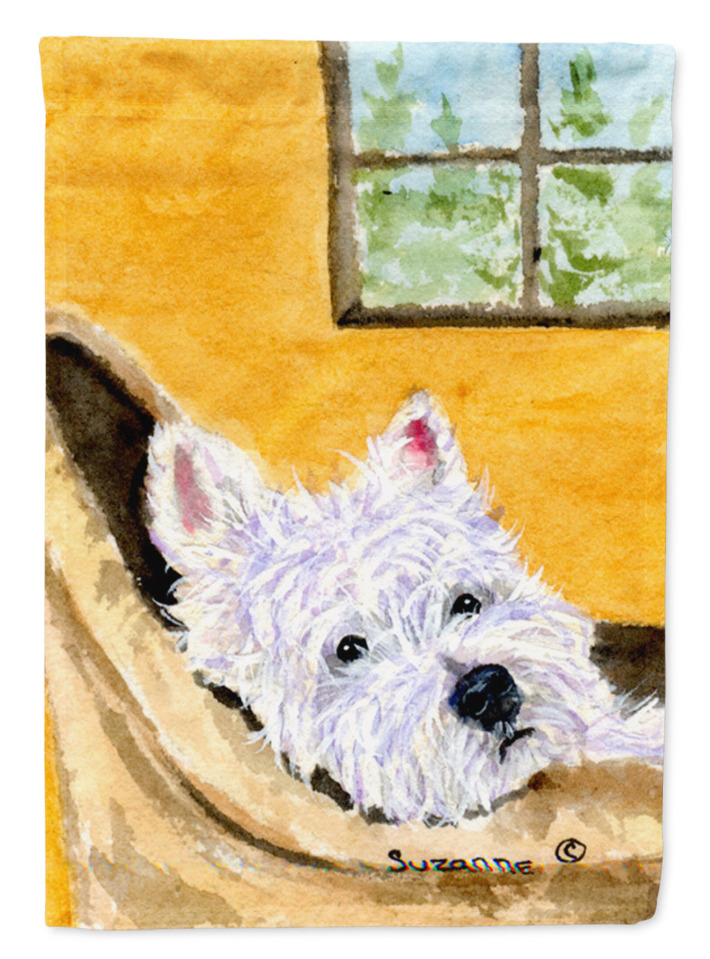 Westie House Flag 28x40 Porch Sleeve Pole Decorative Outside Yard Banner Artwork Wall Hanging, Polyester