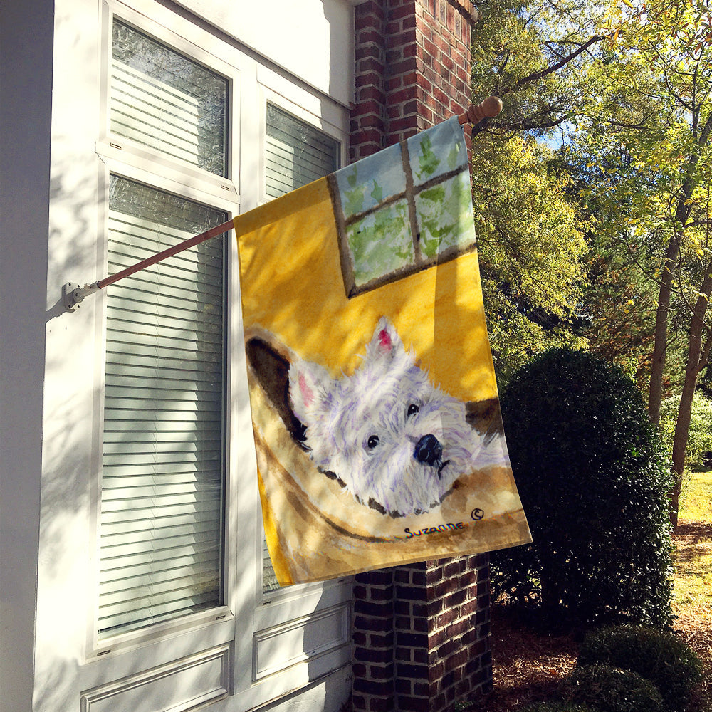 Westie House Flag 28x40 Porch Sleeve Pole Decorative Outside Yard Banner Artwork Wall Hanging, Polyester