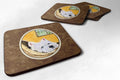 Westie Foam Coasters Set of 4 Cup Coasters for Indoor Outdoor, Tabletop Protection, Anti Slip, Mouse pad Material