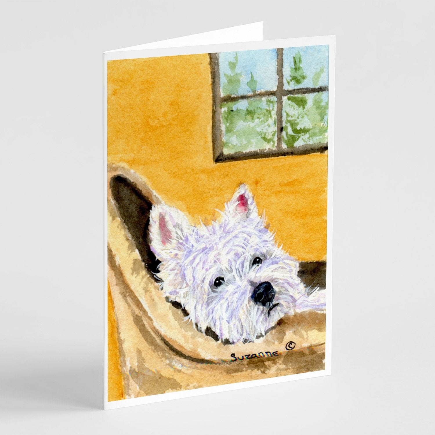 Westie Greeting Cards Pack of 8 Blank Cards with Envelopes Whimsical A7 Size 5x7