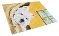 Westie Cutting Board Tempered Glass Kitchen Cutting Surface, Heat Resistant Chopping, Non-Slip Feet, Food Prep & Serving