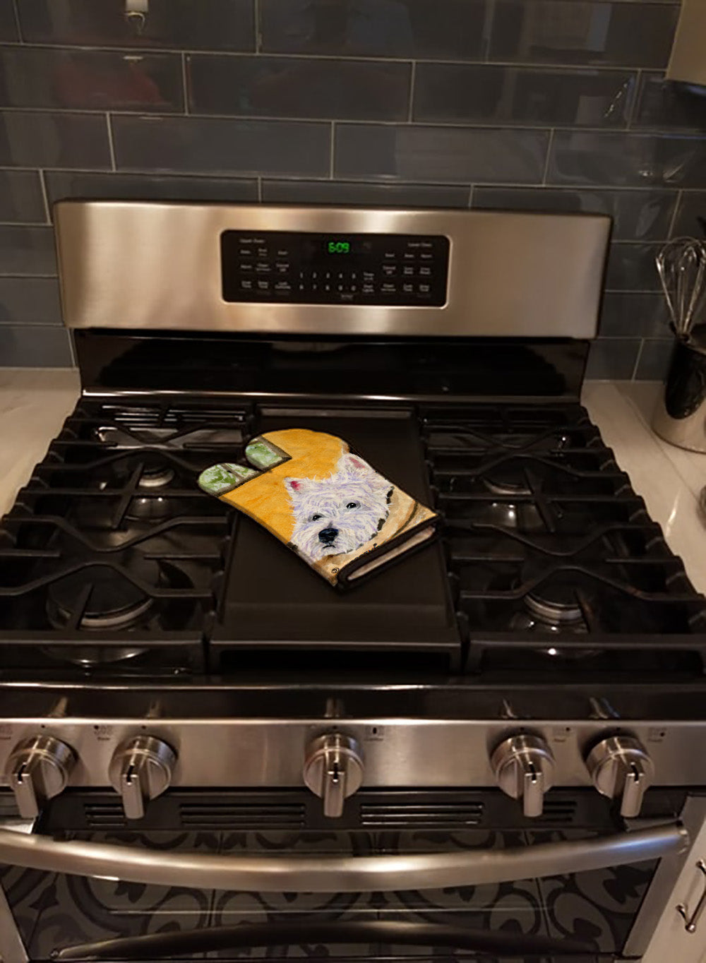Westie Oven Mitt Heat Resistant Thick Oven Mitt for Hot Pans and Oven, Kitchen Mitt Protect Hands, Cooking Baking Glove