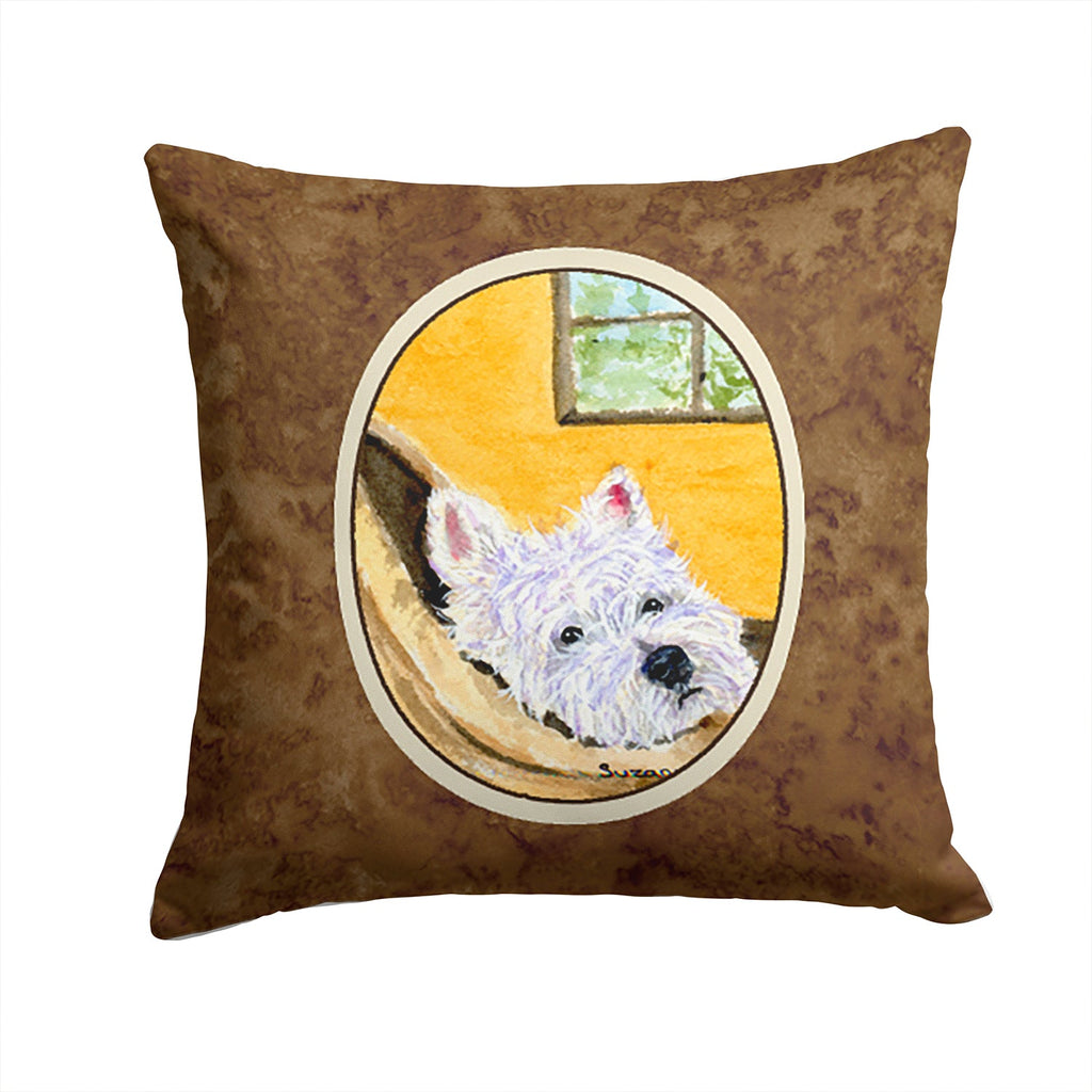 Westie Decorative Throw Pillow 14x14 Indoor Outdoor Accent Cushion, Fabric Cover with Insert for Sofa, Bed, Porch & Living Room