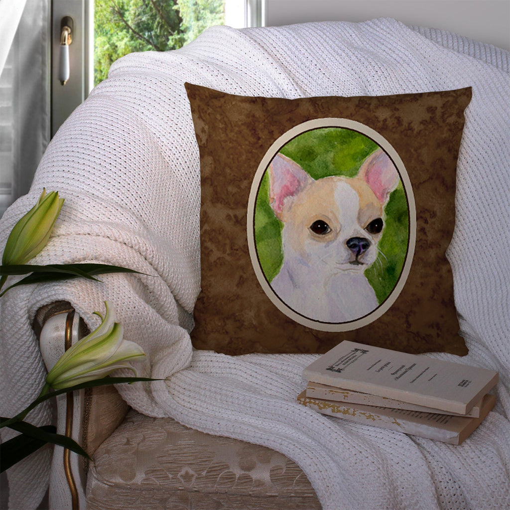 Chihuahua Decorative Throw Pillow 14x14 Indoor Outdoor Accent Cushion, Fabric Cover with Insert for Sofa, Bed, Porch & Living Room