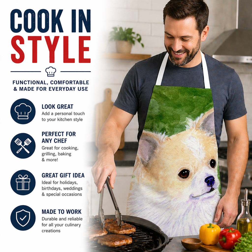 Chihuahua Apron Cooking Kitchen Server Baking Crafts Gardening for Adult Women Men, Unisex, Large, Multicolor