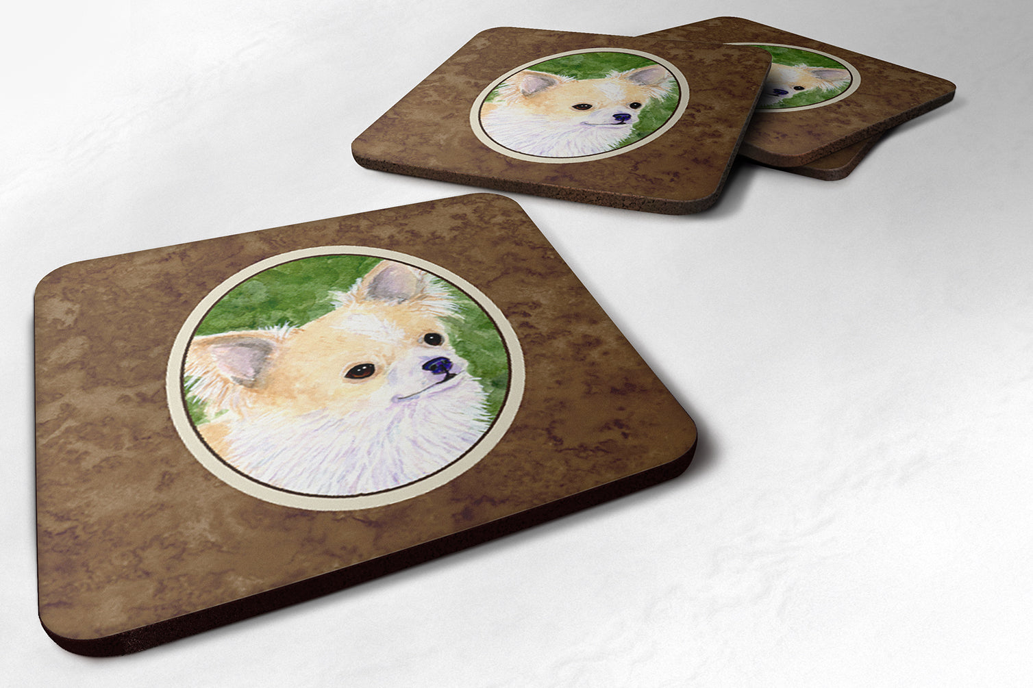 Chihuahua Foam Coasters Set of 4 Cup Coasters for Indoor Outdoor, Tabletop Protection, Anti Slip, Mouse pad Material