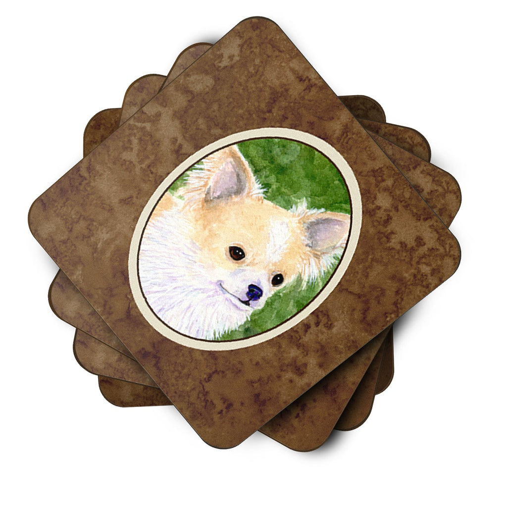 Chihuahua Foam Coasters Set of 4 Cup Coasters for Indoor Outdoor, Tabletop Protection, Anti Slip, Mouse pad Material