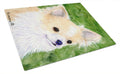 Chihuahua Cutting Board Tempered Glass Kitchen Cutting Surface, Heat Resistant Chopping, Non-Slip Feet, Food Prep & Serving
