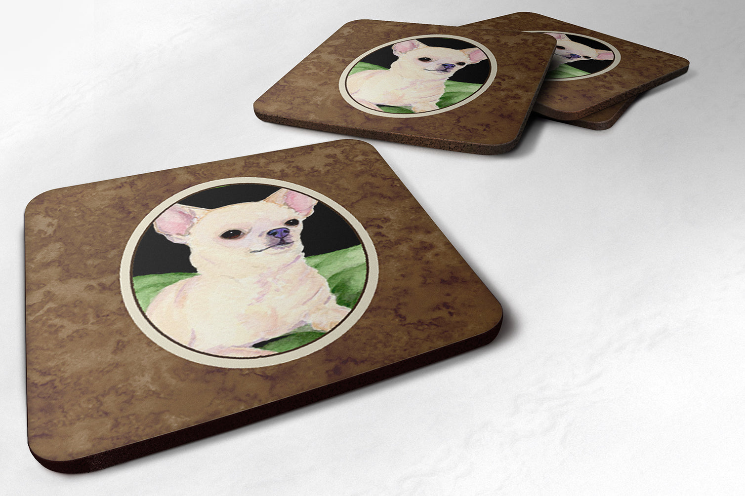 Chihuahua Foam Coasters Set of 4 Cup Coasters for Indoor Outdoor, Tabletop Protection, Anti Slip, Mouse pad Material