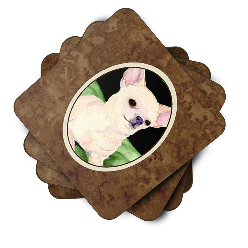 Chihuahua Foam Coasters Set of 4 Cup Coasters for Indoor Outdoor, Tabletop Protection, Anti Slip, Mouse pad Material