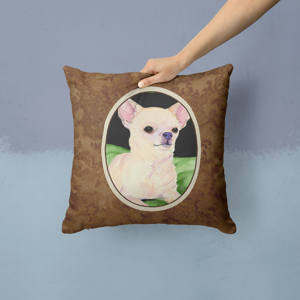 Chihuahua Decorative Throw Pillow 14x14 Indoor Outdoor Accent Cushion, Fabric Cover with Insert for Sofa, Bed, Porch & Living Room