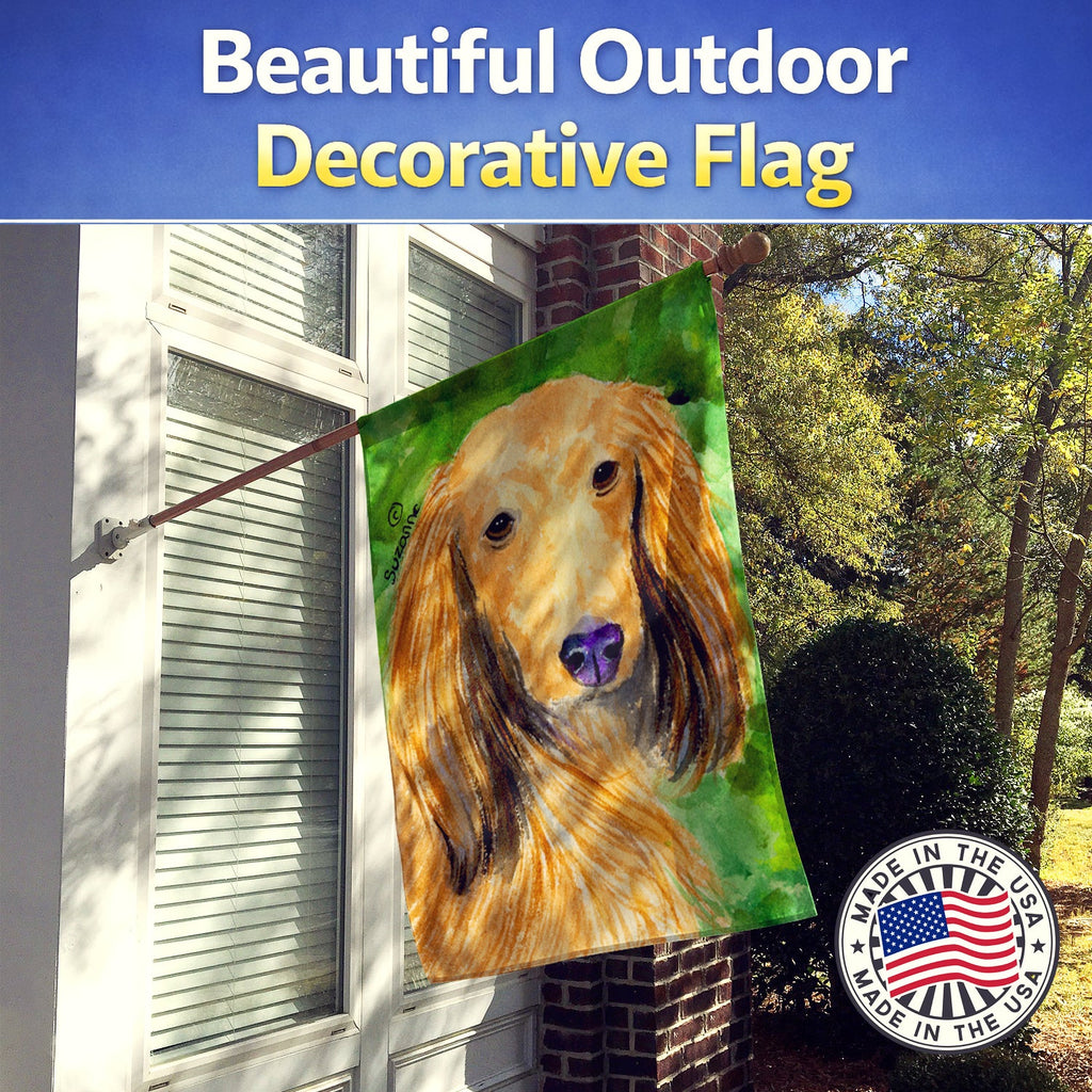 Dachshund House Flag 28x40 Porch Sleeve Pole Decorative Outside Yard Banner Artwork Wall Hanging, Polyester