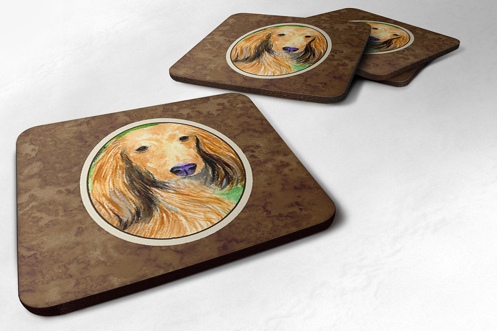 Dachshund Foam Coasters Set of 4 Cup Coasters for Indoor Outdoor, Tabletop Protection, Anti Slip, Mouse pad Material