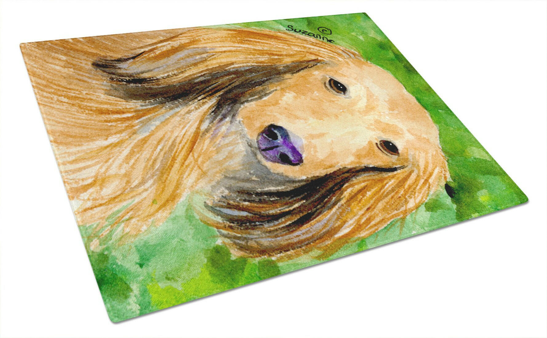 Dachshund Cutting Board Tempered Glass Kitchen Cutting Surface, Heat Resistant Chopping, Non-Slip Feet, Food Prep & Serving