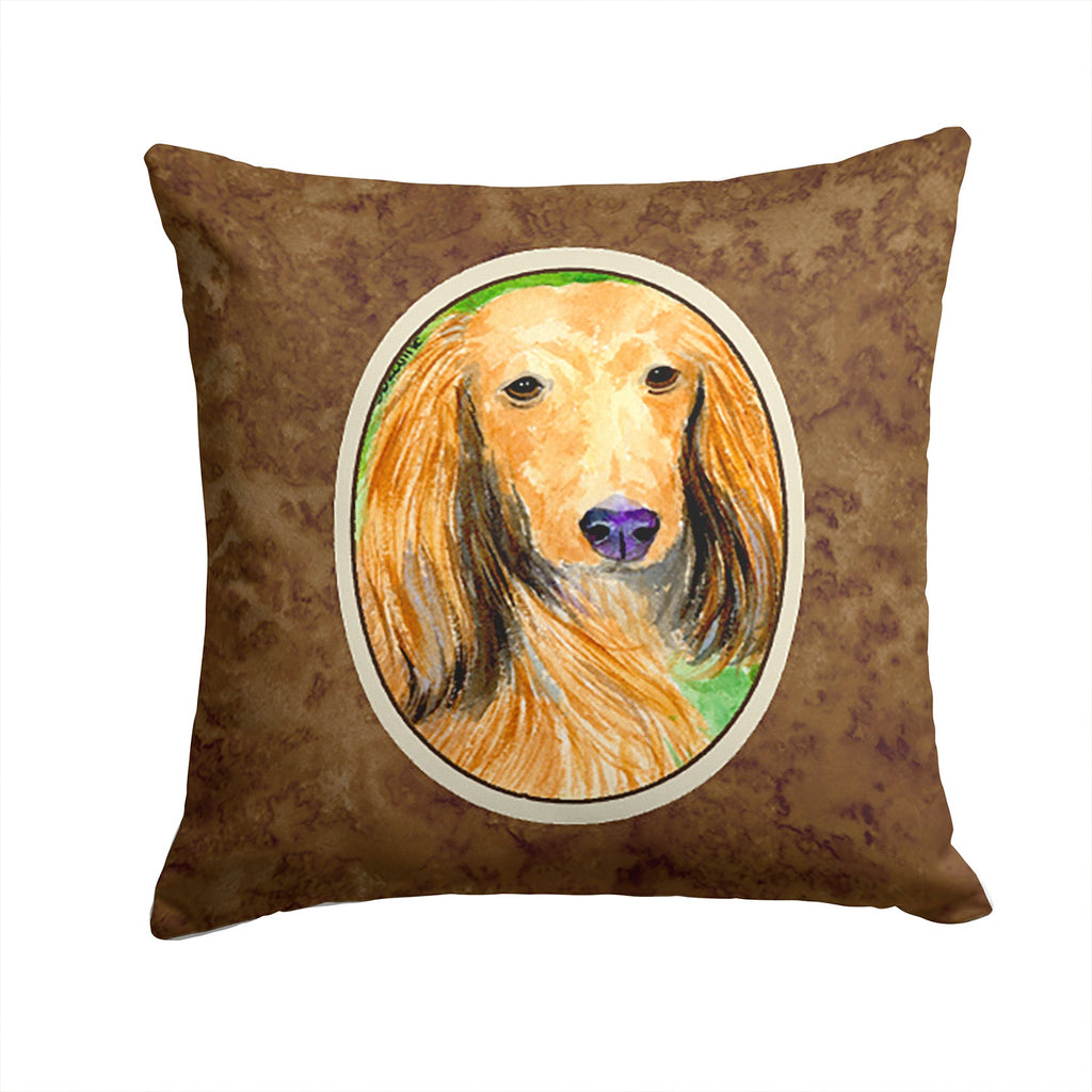 Dachshund Decorative Throw Pillow 14x14 Indoor Outdoor Accent Cushion, Fabric Cover with Insert for Sofa, Bed, Porch & Living Room