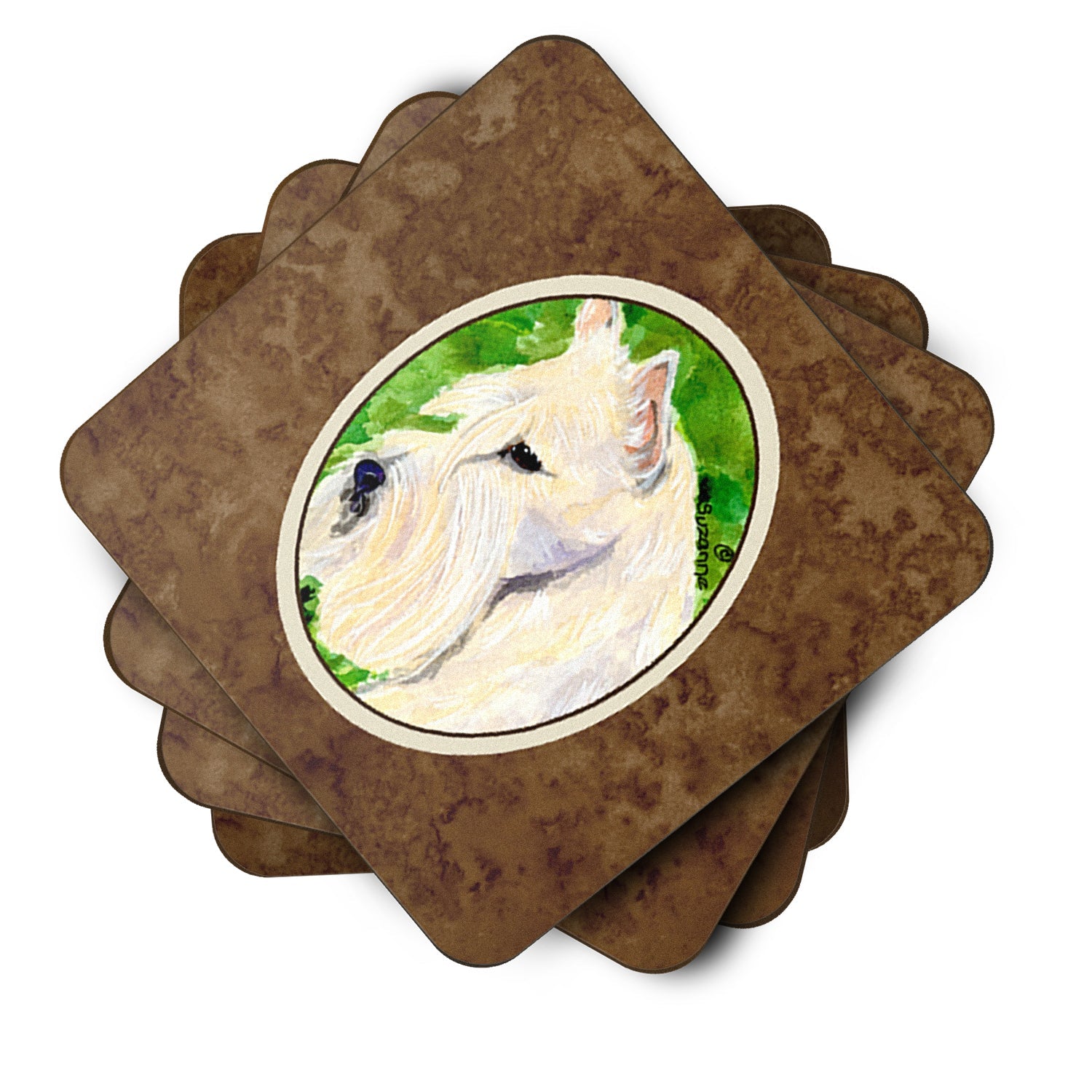 Scottish Terrier Foam Coasters Set of 4 Cup Coasters for Indoor Outdoor, Tabletop Protection, Anti Slip, Mouse pad Material