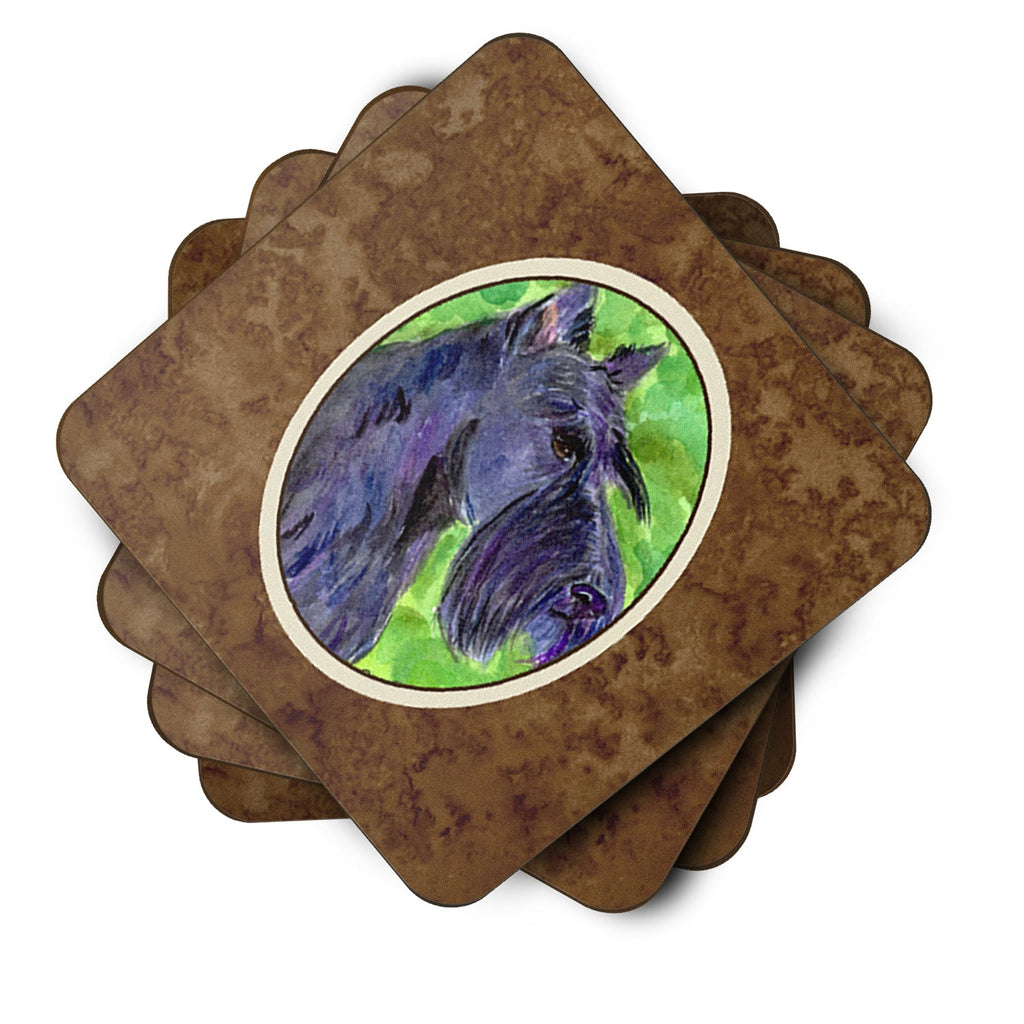 Scottish Terrier Foam Coasters Set of 4 Cup Coasters for Indoor Outdoor, Tabletop Protection, Anti Slip, Mouse pad Material