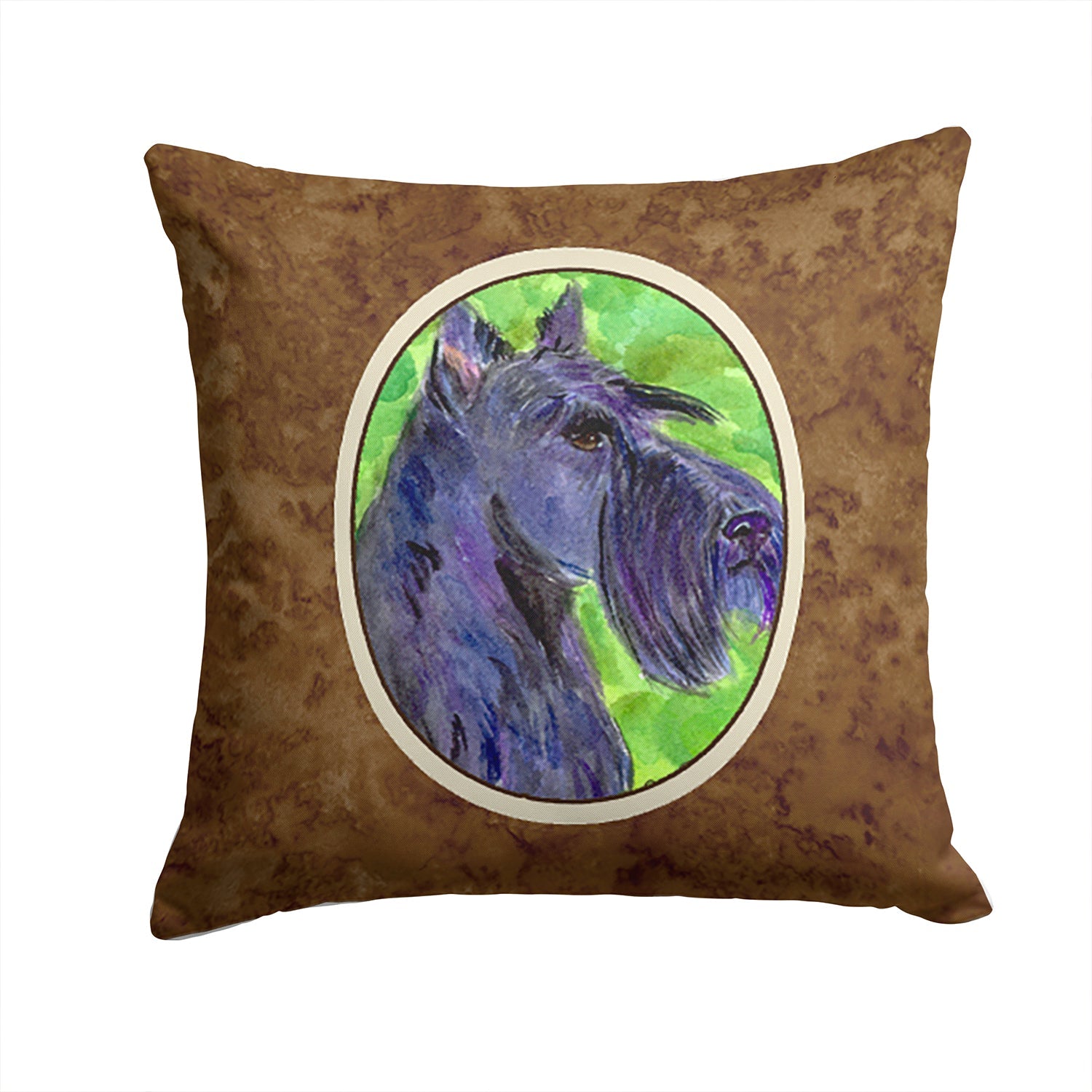 Scottish Terrier Decorative Throw Pillow 14x14 Indoor Outdoor Accent Cushion, Fabric Cover with Insert for Sofa, Bed, Porch & Living Room