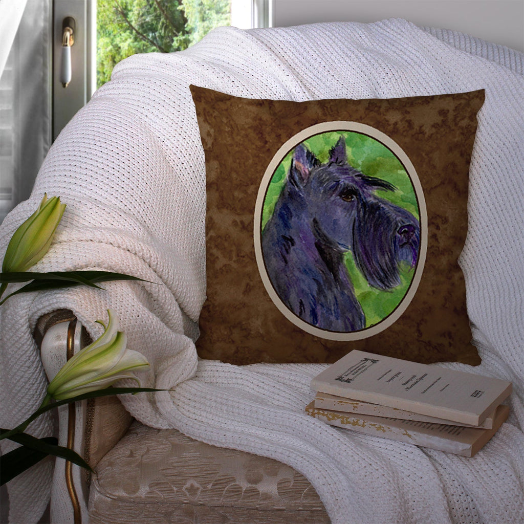 Scottish Terrier Decorative Throw Pillow 14x14 Indoor Outdoor Accent Cushion, Fabric Cover with Insert for Sofa, Bed, Porch & Living Room
